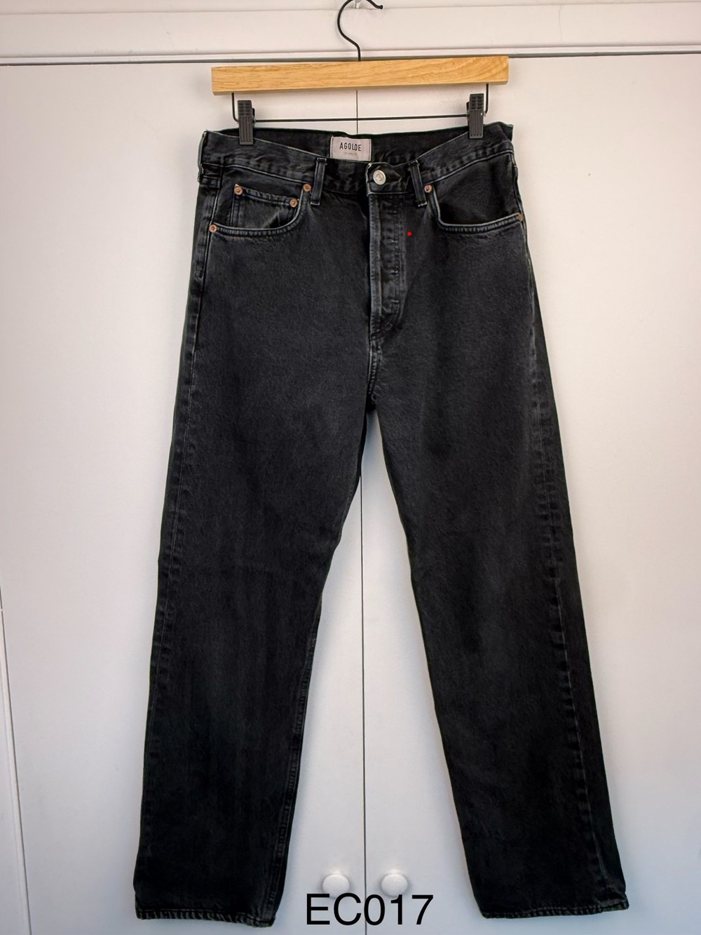 AGOLDE Fran Straight Jeans Black Tea Size 27